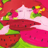 すいかを食べる女